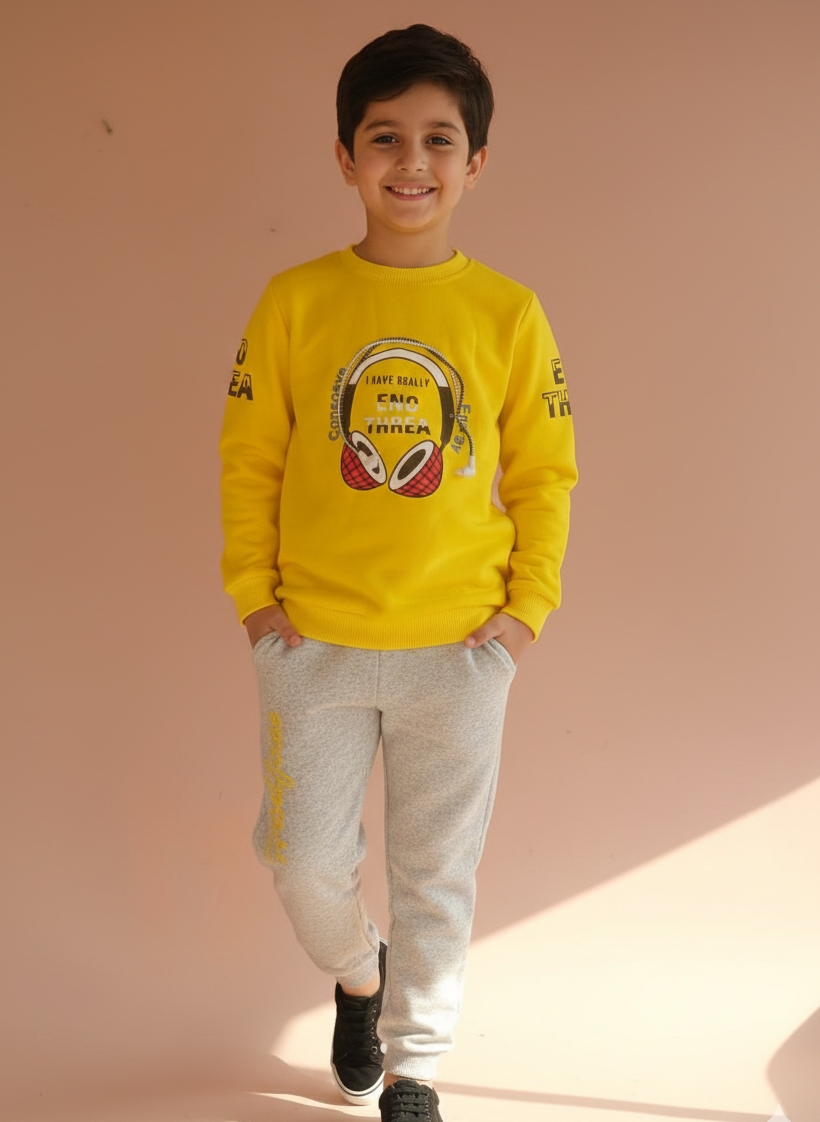 KIDS HEADPHONE INNER FLEE TRACKSUIT SET