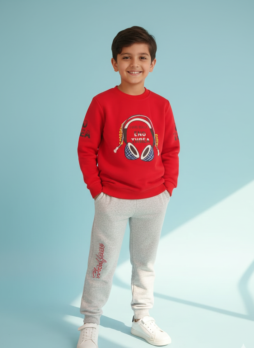 KIDS HEADPHONE INNER FLEE TRACKSUIT SET