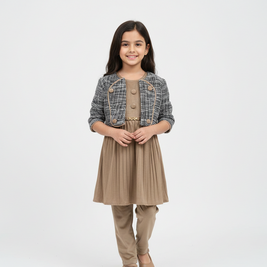 IVORY GIRLS FROCK & LEGGINGS SET