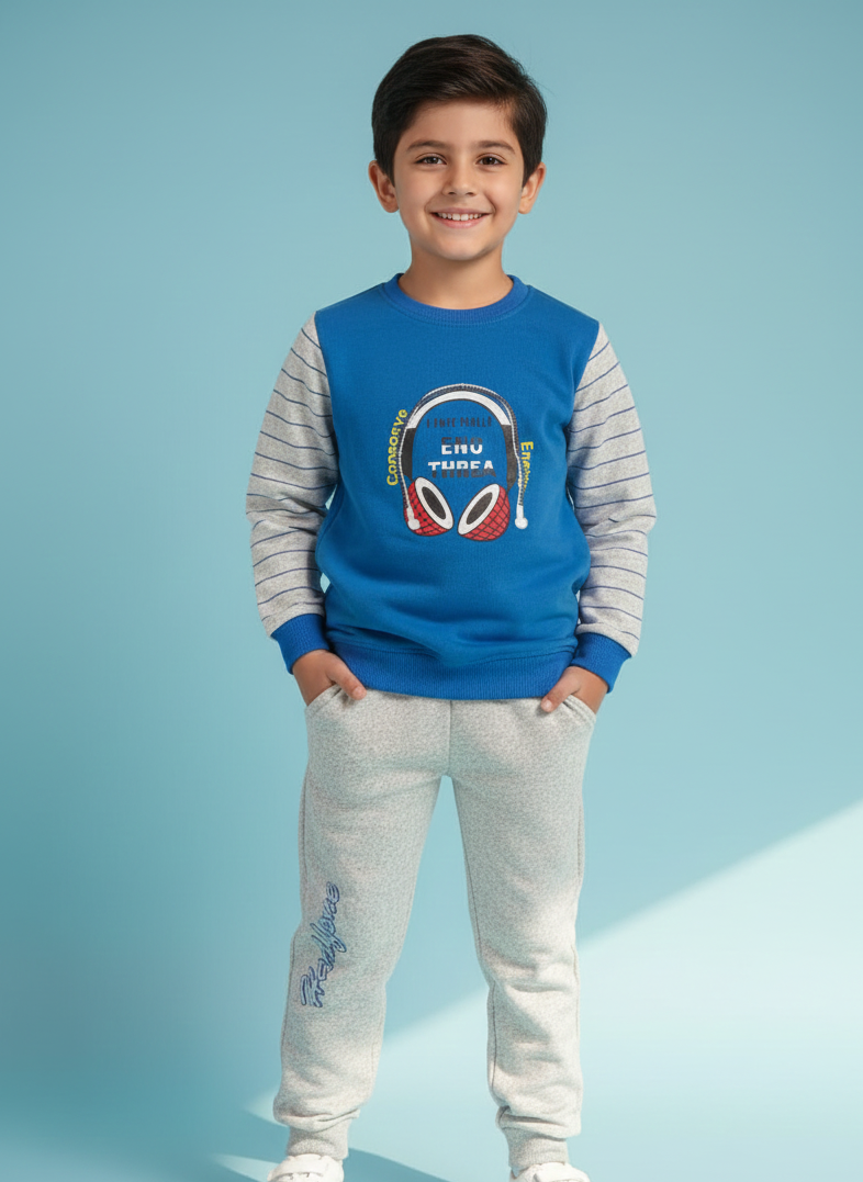 KIDS HEADPHONE INNER FLEE TRACKSUIT SET