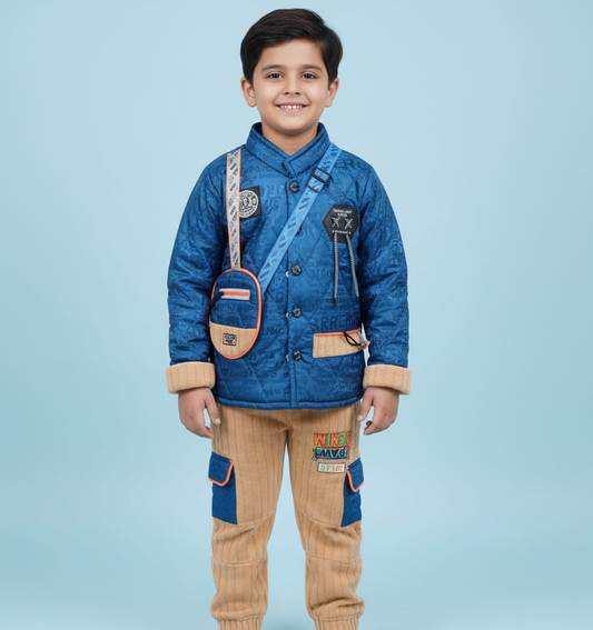 HERO PRINTED JACKET SET WITH POCKET