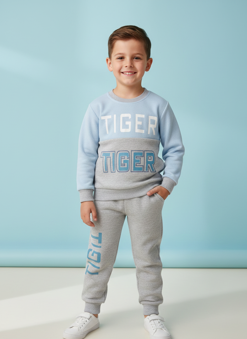 KIDS TIGER FLEECE INNER TRACKSUIT SET