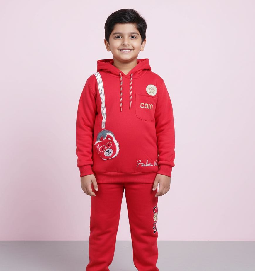 COIN FASHION VIBES RED TRACKSUIT