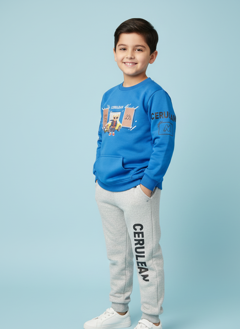 KIDS CERULEAN FLEECE INNER TRACKSUIT