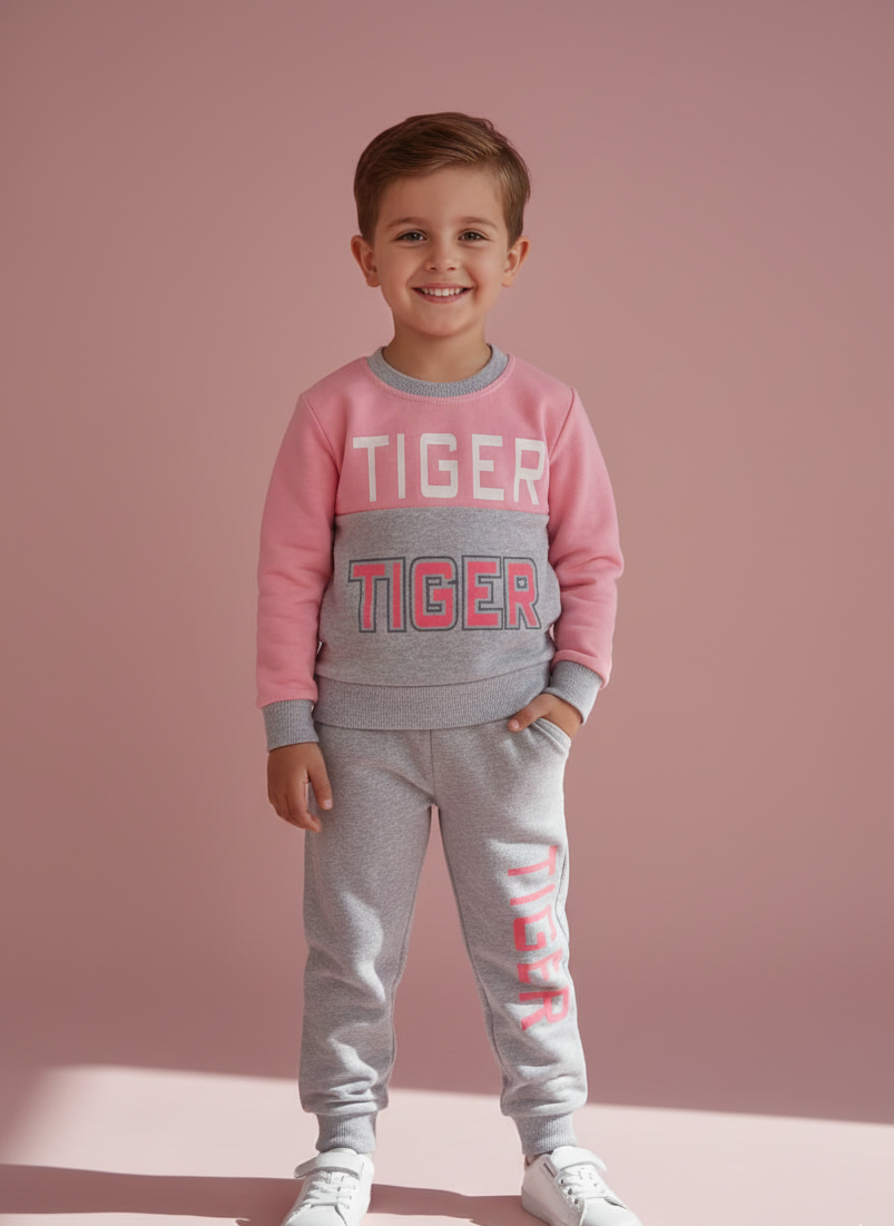KIDS TIGER FLEECE INNER TRACKSUIT SET